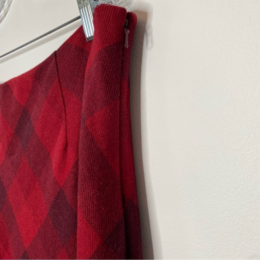 Eddie Bauer Vintage Red Plaid Wool Maxi Skirt - Picture 7 of 10